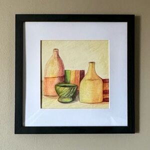 NEW Handmade Hand Crafted Original Artwork Home Still Life Art Pencil Drawing